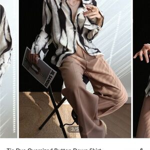 Commense Black and White Patterned Blouse